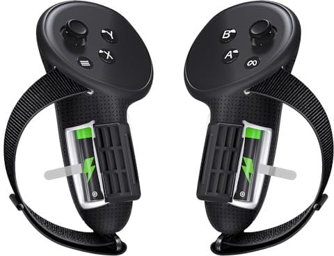 Maecker vr Controller Straps for Quest 3S Controller Grips for Quest 3 Controller Grips with Battery Door Anti-Slip Knuckle Straps for Quest 3S/3 Accessories
