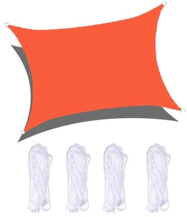 JAQVIVI wasserdichte Markise 4x6m Rechteckig PES Polyester Sonnen- und Windbeständig Balkon Terrasse 95% UV Schutz für Balkon Gärten