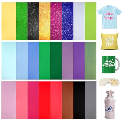 Infusible Transfer Ink Sheets 24 Stück Infusible Ink Folie, Infusible Transferpapier, Unschmelzbare Transfer-Tintenblätter, Vorgefärbtes Sublimationspapier für T-Shirt, Tasse, Untersetzer (24 Farbe)