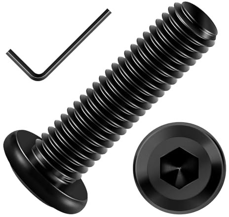 20 Pièces Vis M8x30, Vis à tête plate, Vis à Six Pans Creux, Vis Inox A2 V2a, Oxyde Noir, Filetage Complet Avec Clé Hexagonale