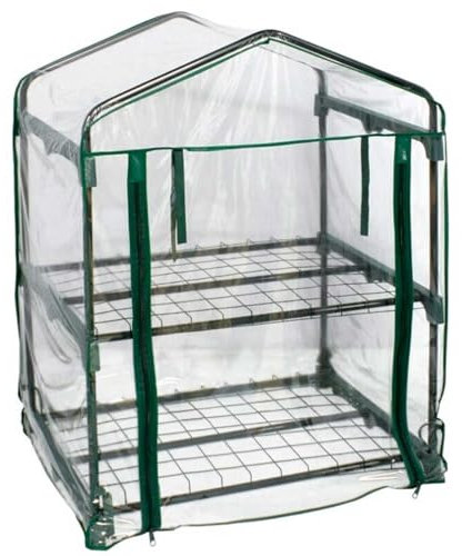 Acan Tradineur - Mini Invernadero de Acero y PVC, Puerta Enrollable, Cubierta para Plantas, Cultivos, portátil, Interior y Exterior, jardín - 69 x 49 x 95 cm