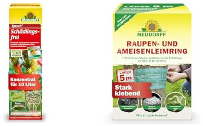 Neudorff Spruzit Schädlingsfrei – Konzentrat & Raupen- und AmeisenLeimring – Schützt Obst- und Ziergehölze gegen Schädlinge, die am Stamm hochkriechen, stark klebend und insektizidfrei, 5m