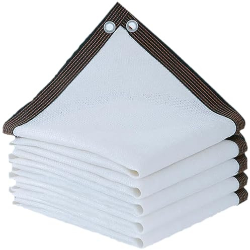 YHDZWY Tende Vela Ombreggiante Rete Ombreggiante Bianca Telo Traspirante Telo Parasole per Esterno Giardino Terrazzo Balcone Bianca Panno Ombreggiante con Occhielli Antistrappo((3x5) m)