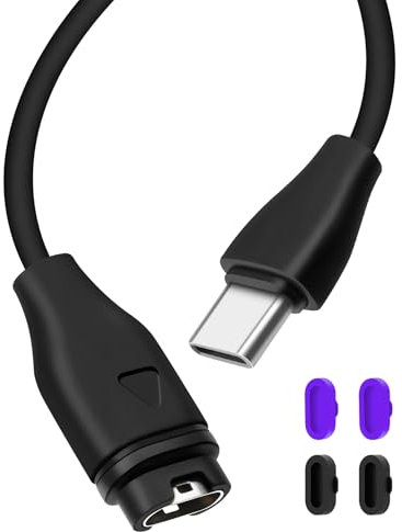 AIYEEN Câble de chargement pour montre 1 m compatible avec Garmin Fenix ​​​​7 7S 7X 6 6S 6X Pro 5 5S 5X Plus, Forerunner 745 935 945 45 45S 245, Venu 2 Plus, Instinct (C-Straight)