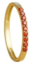 Natürliche Edelstein Karneol Halbe Ewigkeit Ring Geburtsstein 2mm Runde Stein 925 Sterling Silber Gelbgold Plattiert US- 8, 8, Edelstein, Karneol, 8, Edelstein, Karneol
