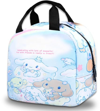 Cinna-morol Lunch Bag Kids Lunch Box Adults, Reusable Cartoon Insulated Lunch Bag Girls Boys, Small Foldable Waterproof Lunch Bags for Travel Picnic School Office Outdoor