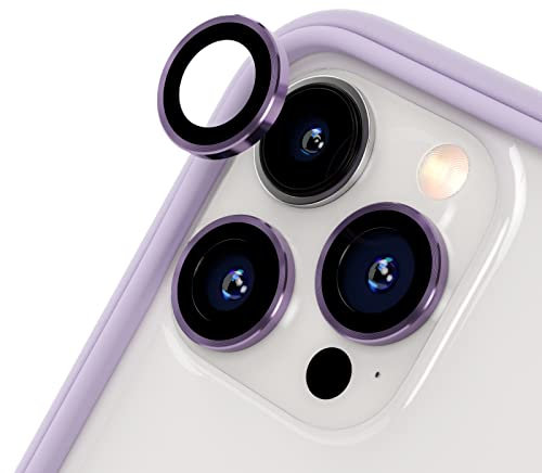 RhinoShield Protection d'objectif en verre trempé 9H compatible avec [iPhone 14 Pro / 14 Pro Max] | Résistance aux chocs et aux rayures, haute clarté, protection anti-éclats, techn anti-buée - Violet