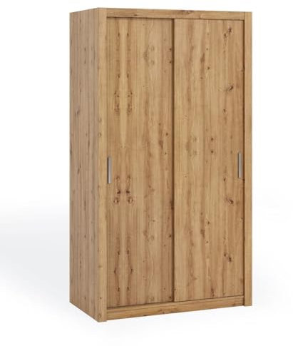 Schiebetürenschrank BONO 120 Weiß 2-türig (Eiche Artisan)