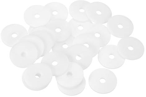 sourcing map Lot de 25 rondelles plates M6 en nylon - Rondelles unies - 6 mm x 30 mm x 2 mm d'épaisseur - Entretoises en plastique pour vis, boulons, robinet de jardin, réparation de plomberie, blanc