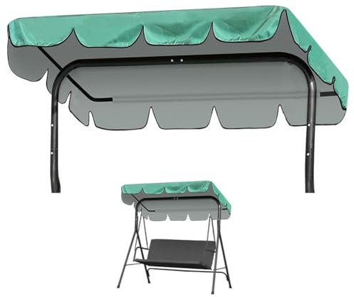 Piashow Gartenschaukel Dachbezug 210x145 cm, Wasserdicht Dachbezug für 2& 3 Sitzer Schaukel, UV-Schutz Sonnendach Universal Schutzabdeckung für Gartenstuhl, Für Hollywood Schaukel
