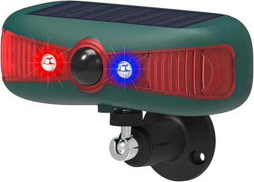 EONANT Solar Alarm Bewegungssensor im Freien, 129dB Dual Lautsprecher, 13 Sound Security Alarm System wasserdichtes Strobe Warnlicht, Home Farm Obstgarten Scheune Lärm Lautsprecher (1PCS)