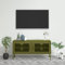 BOWEKAM Mobili,Centri Intrattenimento & Porta Tv,Mobile TV Verde Oliva 105x35x50 cm Acciaio