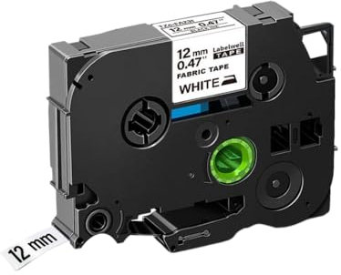 Fabric Tapes 12mm 18mm Compatible With FA3 FA3R FA4 FA241 FA4R Iron On Labels For PT Label Maker(Black on White)