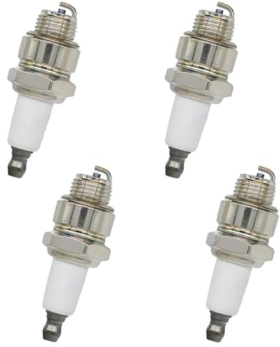 4 Stück RJ19LM Zündkerze für 4-Takt Rasenmäher,Ersetzt QJ19LM, Kompatibel für 796112, 796112S, 3121-C5-0041, 802592 Rasenmäher Zündkerzen, 5095K Freischneider Zündkerzen
