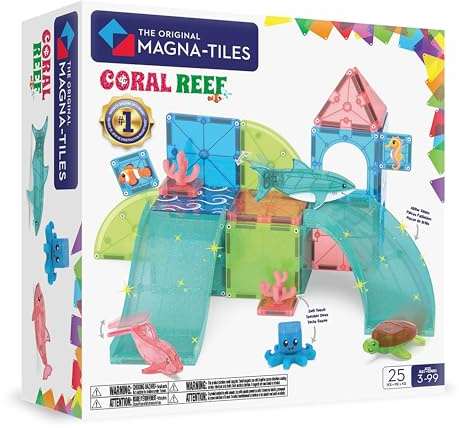 Magna-Tiles Coral Reef 25-Piece Magnetic Construction Set, The Original Magnetic Building Brand