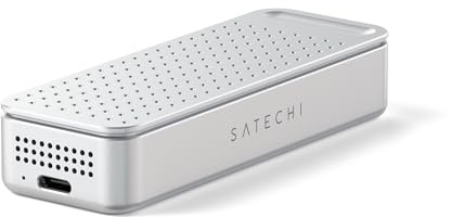 SATECHI DotDisk Case SSD M.2 NVMe 80Gbps, USB4 V2, Argento | In alluminio con raffreddamento attivo, trasferimento ultra rapido, compatibile con Thunderbolt 5 e USB4