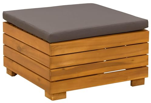 vidaXL Garten-Fußhocker Massivholz Akazie Braun, Garten-Sofa-Set, wetterfester Akazienholz-Sitz, modernes Möbel für Terrasse, Lounge, Balkon-Sitzgruppe