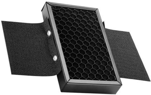STOBAZA Filtro Spot per Flash Fotocamera Griglia Nido d Ape in Metallo Nero, Sicuro e Ecologico Chiusura a Strappo, Controllo Luce Portatile per Fotografia