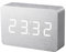 Gingko Brick LED Click Clock Wecker mit Soundaktivierung (Zeit, Datum und Temperatur), Aluminium/Weiß LED