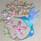Letmefun Stanzschablonen aus Metall, Motiv: Kolibri, Schablonen, Blumenkranz, für Scrapbooking, Karten, Album, Prägung, Basteln, Stanzformen 2019