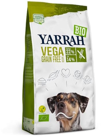 YARRAH VEGA Vegetarisches Bio-Trockenfutter für Hunde – für alle Hunderassen und Altersgruppen | Exquisite Biologische Hundebrocken, 2kg | 100% biologisch, getreidefrei & frei von künstlichen Zusätzen