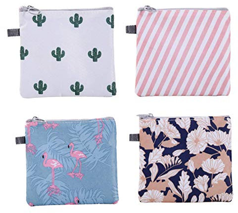 Xrten 4 Pezzi Borsa Porta Assorbenti, Borsa per Assorbenti Igienici Portatili Borsa da Donna per Assorbenti Interni