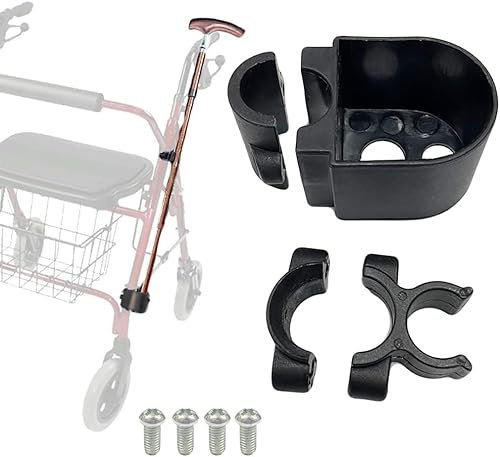 Rollator Walker Cane Holder, Verstellbare Krückenhalterung für Rollstühle, Rollatoren, Knieroller