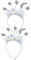 Amosfun 2 Stück Neujahrsstirnband Weihnachtskopf Bopper mit Mondstern Glitter 2021 Jahre Stirnband Neujahr Tiara Krone Haarreifen Haarschmuck für Weihnachten Silvester Party