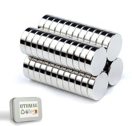 UTOMAG 50 Stück Neodym Magnete 8x3mm, Multi-Use Starke Permanent Rounde Kleine, für Kühlschrank, Magnettafel Whiteboard, Pinnwand, Magnettafel Bänder, Fotos, Karte, Bildmagnet, Miniaturen