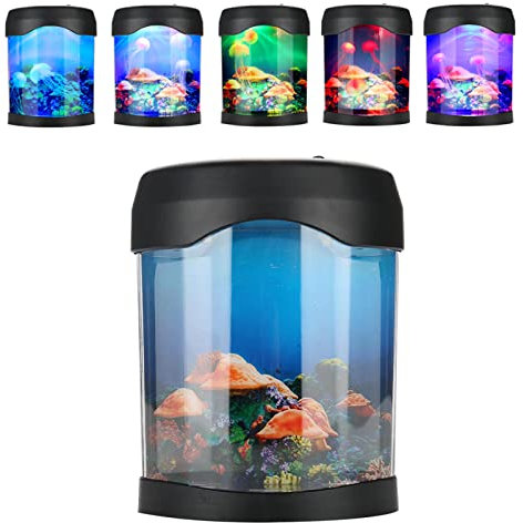 Haofy Schreibtischquallenlampe, künstliches Quallenaquarium-Stimmungslicht, Farbwechsel-Nachtlicht zur Dekoration, für Kinder Männer Frauen
