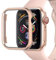 Miimall Funda para Apple Watch Series 6/SE/5/4 40mm 44mm Marco de Metal Carcasa de Aluminio Ultradelgada Ultraligera Anti-Caída Anti-Rasguños para Apple Watch 40mm - Rosa Oro