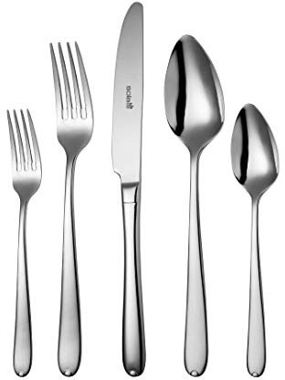 Sola Fleurie Besteck Set - 6 Personen Essbesteck - 50 Teilig, 18/10 Rostfreiem Stahl - Robustes & Elegantes Design - Tafelbesteck - Spülmaschinenfest - Set mit Messern, Gabel, Löffel & mehr