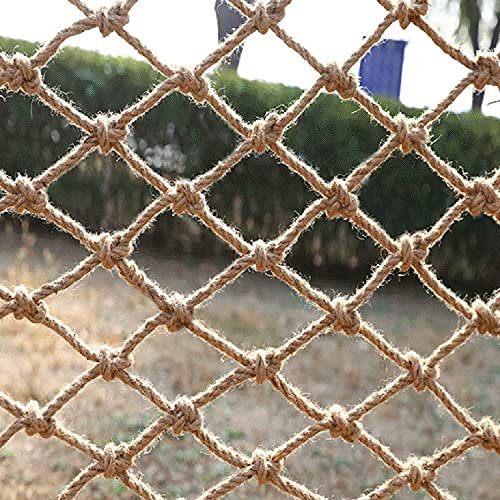 Seil-Kletternetz für Kinder im Freien, dekoratives Jute-Hanf, Pflanzen-Gartenbau, dekoratives Geländer, Treppenschutz, Zaun, Kindersicherheitsnetz, Decken-dekoratives Netz, Hanfseil, Hanfseil, 1 x 1 m