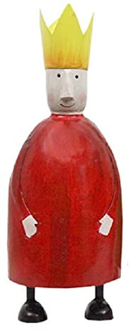 dekorative stimmungsvolle Dekofigur König zum Stellen mit großer Krone aus Metall ausgefallen in verschiedenen Größen und Farben (rot, groß)
