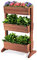 GYMAX Fioriera da Esterno in Legno di Abete, Letto Rialzato a 3 Livelli, Portafiori Verticale con 3 Vasi Regolabili e Fori di Drenaggio, Ideale per Balcone, Giardino e Cortile, 71 x 38 x 105 cm