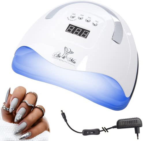 An&Ma Nageltrockner für Nageltrockner und Nageltrockner, 57 LEDs, 120 W, mit Mini-Ein-/Ausschalter, hohe Qualität