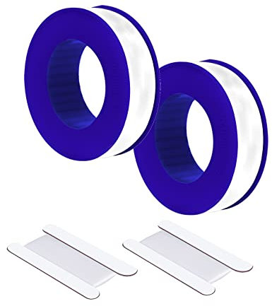 KINBOM 2 Rollen 13 mm x 18 m Ptef-Klempnerbände und 2 Stück 13 mm x 1 m Rohrabdichtung Teflonband, für Duschkopf Rohrdichtungsband für Sanitär (Blau)
