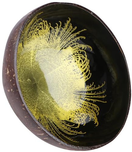 Housoutil Coconut Shell Bowl Unique Decorative Storage for Keys Nuts and Candies Eco-Friendly Home Accessory for Living Room and Office