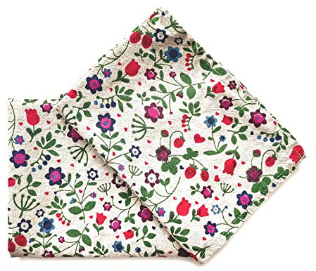 JOWOLLINA 2er-Set: Gourmet Geschirrtücher Küchentücher Handtücher Tücher 44x68 cm Halbleinen Stonewashed Bedruckt (Wildbeeren)