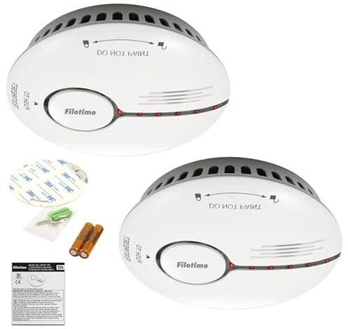 Rauchmelder, Feuermelder Rauchmelder mit LED-Anzeige und Test/Stummschalttaste, austauschbarer Batterie, entspricht dem EN14604-Standard, Ton- und Blitzalarm 85dB für Zuhause (Standalone 2er Pack)