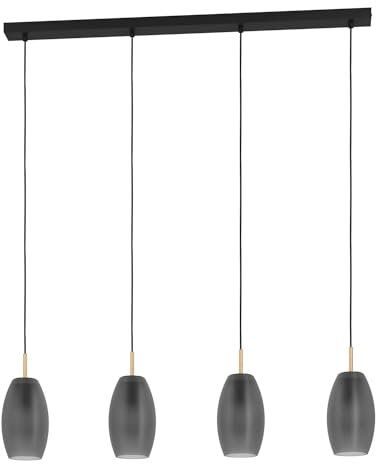 Eglo 900508 Hängeleuchte BATISTA Glas satiniert grau matt E27 4X40W L:94.5cm B:12cm H:110cm dimmbar