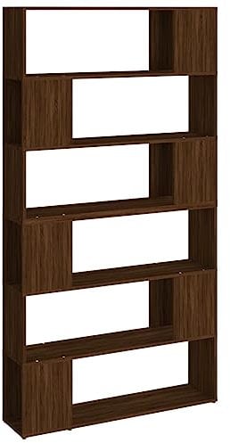 vidaXL Bücherregal, Raumteiler mit viel Stauraum, Standregal für Wohnzimmer Büro, Bücherschrank Büroregal Aktenregal Würfelregal, Braun Eichen Optik