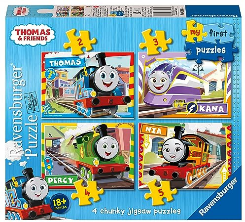 Ravensburger Thomas & Friends First Jigsaw Puzzle (2, 3, 4, & 5 Pieces) for Kids Age 18 Months Up