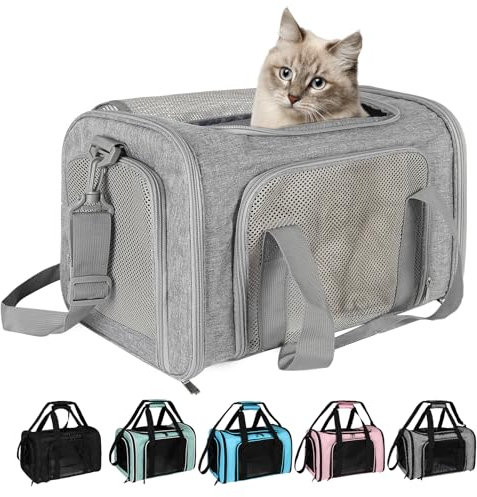 Top tasta Transportbox für Hunde und Katzen, für kleine, mittelgroße und große Katzen, weiche Seiten, für kleine Welpen, Hunde, tragbar, faltbar, von Fluggesellschaften zugelassen, für Hunde, Katzen,