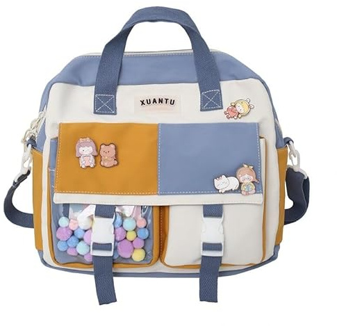 ZRREMRE Cute Bags Kawaii Backpack Messenger Bag For School,Multipockets Crossbody Preppy Backpacks Laptop Japanese Teen Girls Ita Totes