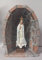 ArteSacraCaravaggio Höhle mit Statue der Madonna von Fatima, aus Granit, 37 x 26 cm, komplett handgefertigt, italienische Produktion