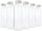 Plastic Water Bottles 6 Pack 1L Juice Bottles Reusable Smoothie Drink Bottles w/Lids Fridge Door Storage Beverage Table Water Serving Bottles Screw Cap Outdoor Sports Gym Transparent (White-Frosted)