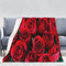 Decke mit rotem Rosenmuster,Romantisch 3D-Rosen Muster Warm Decke,Modern Blumendruck Komfortabler Decke,für Bett Sofa Büro Auto Reisen Camping (150 x 200 cm, B)