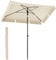 SONGMICS Parasol 230 x 150 cm, Protection Solaire UPF 50+, Inclinable sur 30° dans les 2 sens, Hauteur Réglable, avec Sac de Transport, pour Jardin, Terrasse, sans Base, Beige GPU044M01