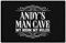 Personalised Man Cave Floor Mat Non Slip Indoor Custom Name Gaming Room Bar Doormat House Warming, 75cm x 50cm, White